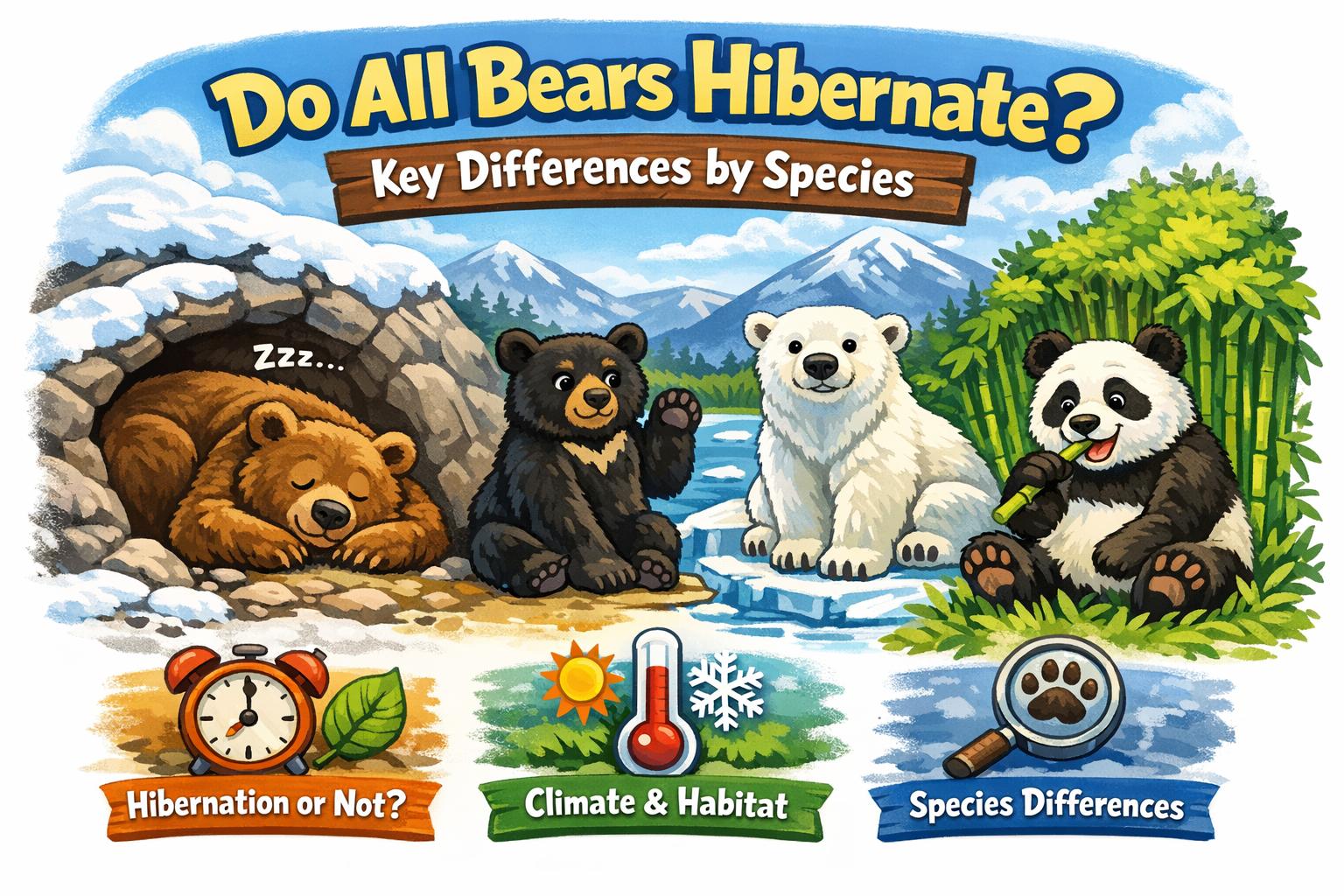 Cartoon bear illustration for article