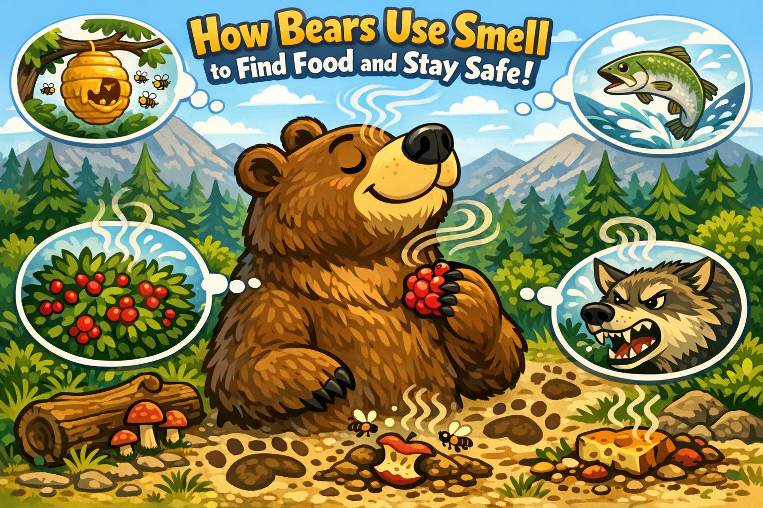 Cartoon bear illustration for article