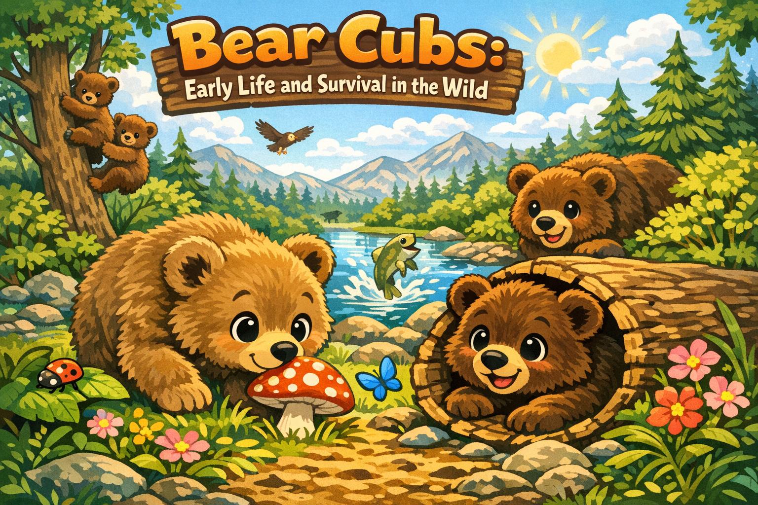Cartoon bear illustration for article