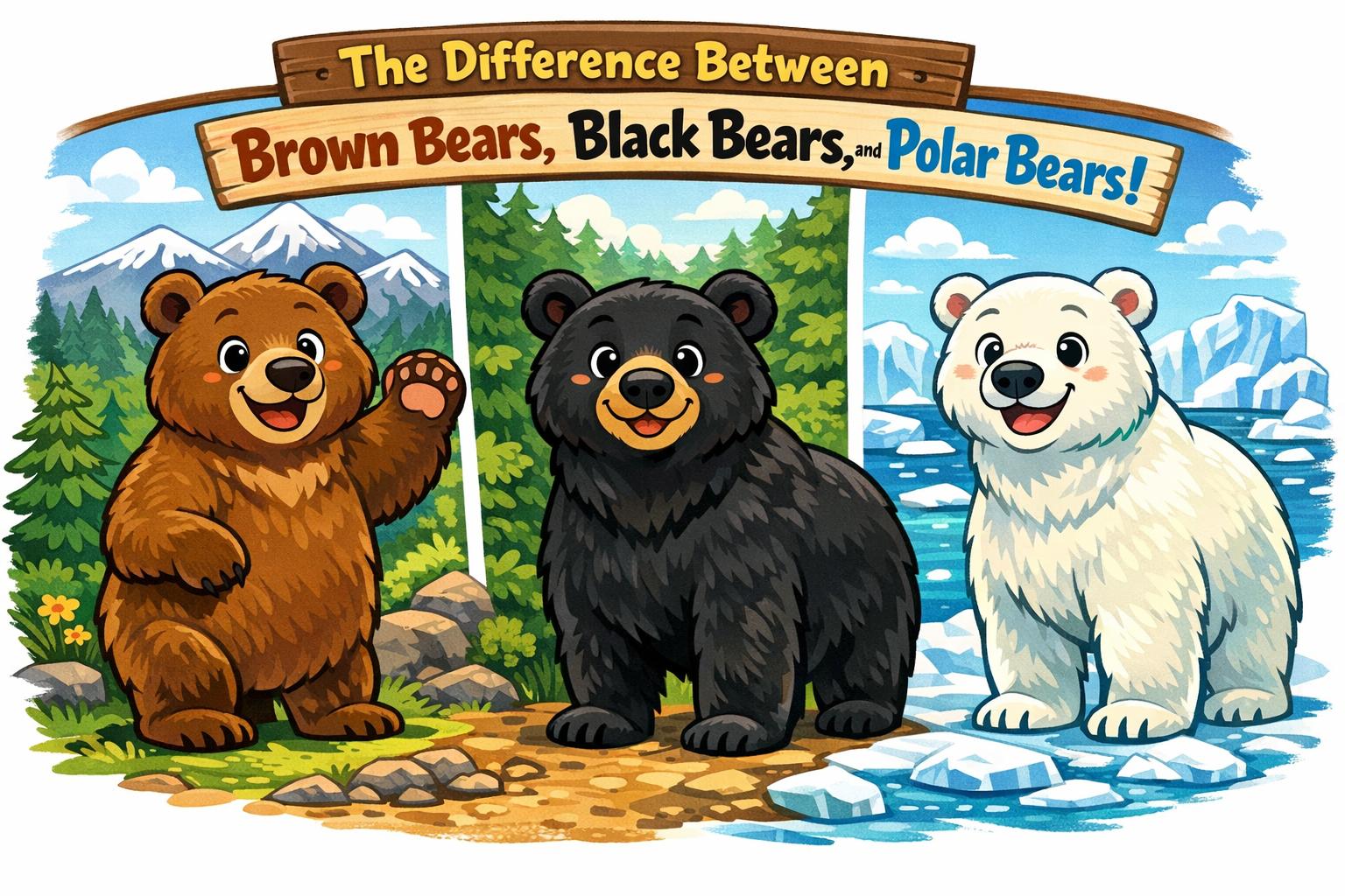 Cartoon bear illustration for article