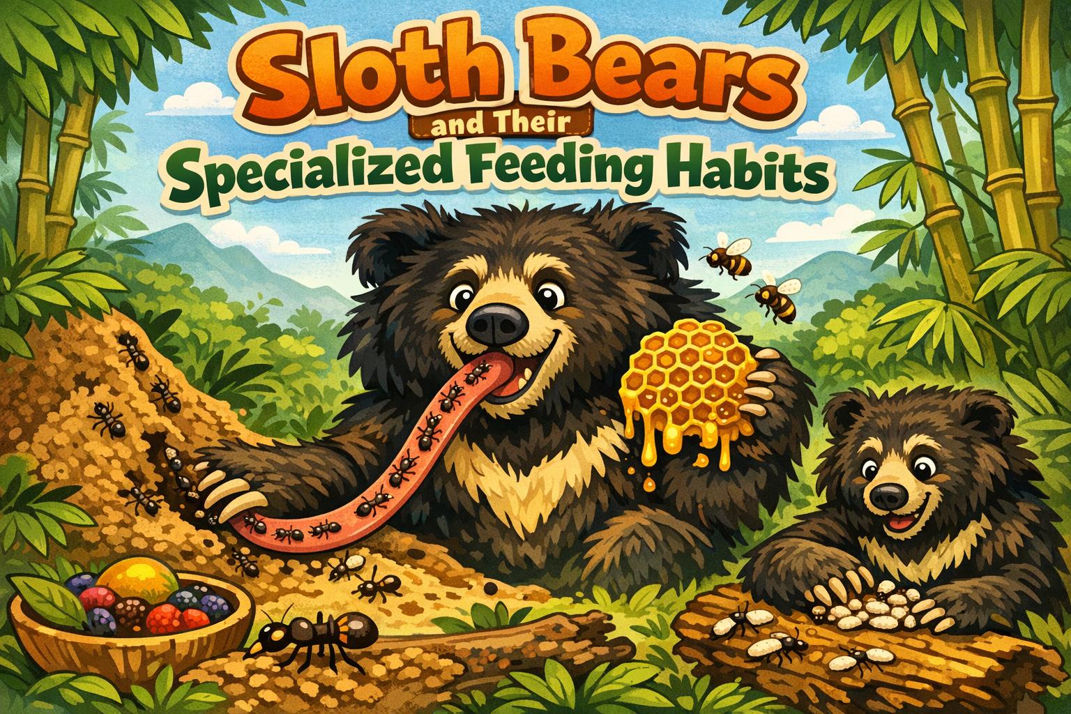 Cartoon bear illustration for article