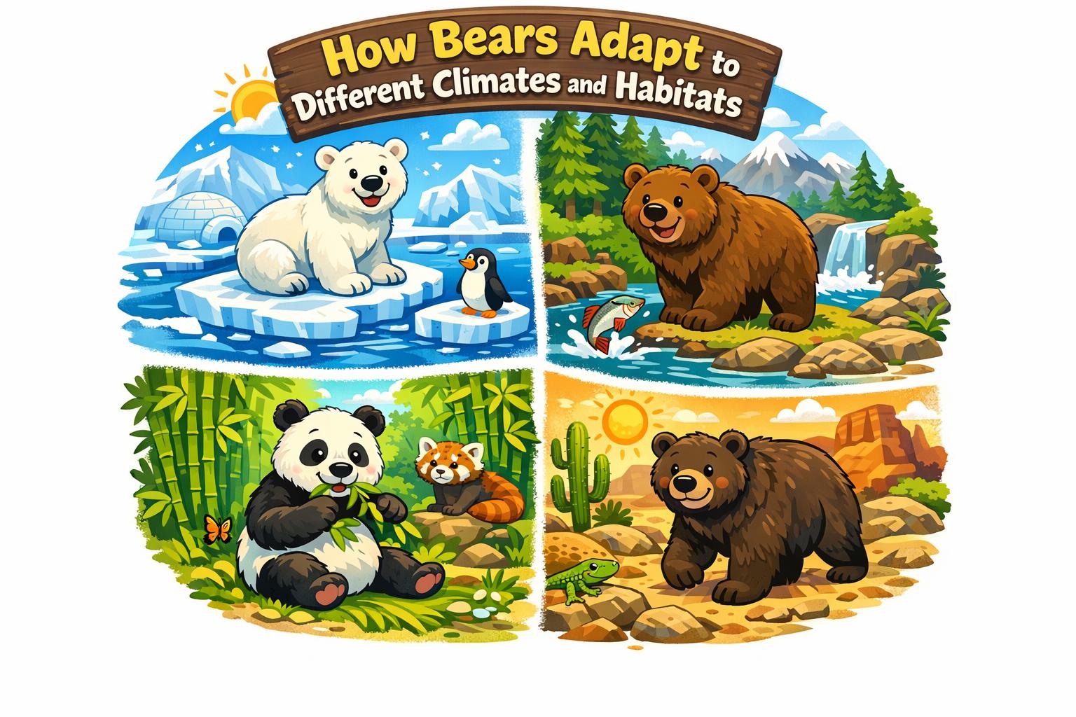 Cartoon bear illustration for article