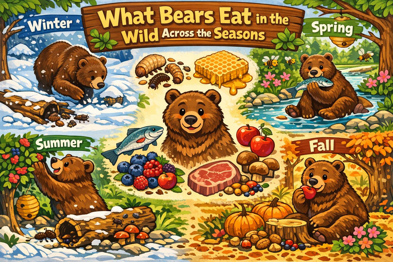 Cartoon bear illustration for article